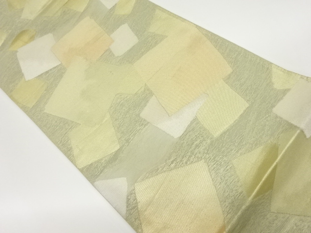 JAPANESE FUKURO OBI FOR SUMMER / WOVEN SHIKISHI PATTERN